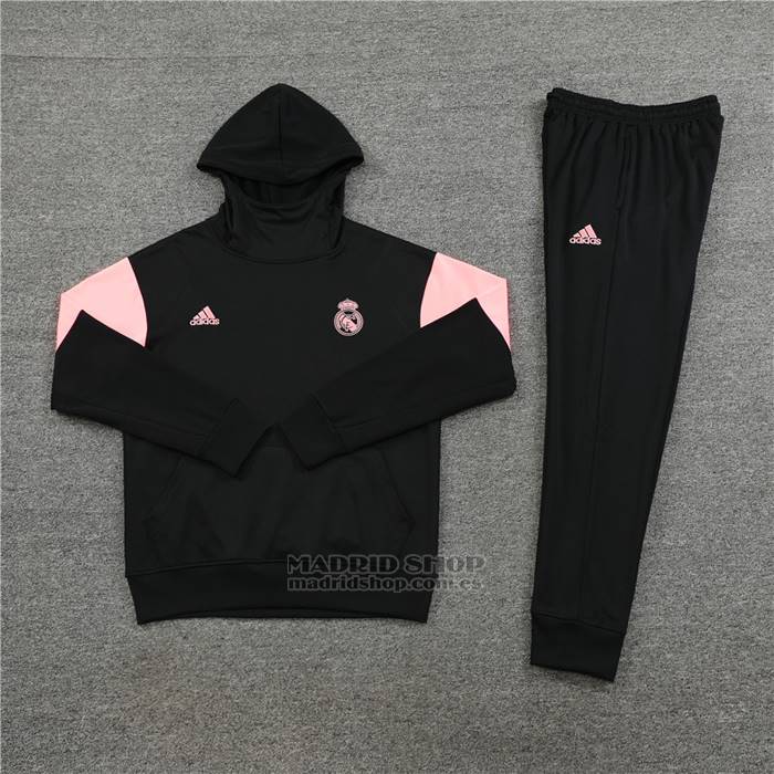 Chandal con Capucha del Real Madrid Nino 2023 Negro y Rosa